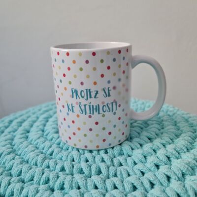 Hrníček „Projez se ke štíhlosti“ – puntíky