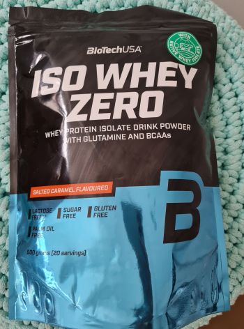Proteinový prášek Iso Whey Zero (slaný karamel) 500 g – BioTechUSA
