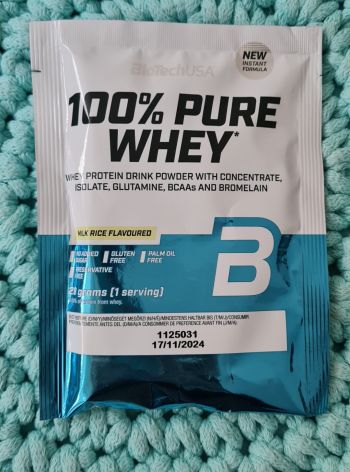 Proteinový prášek 100% pure Whey (mléčná rýže) 28 g – BioTechUSA