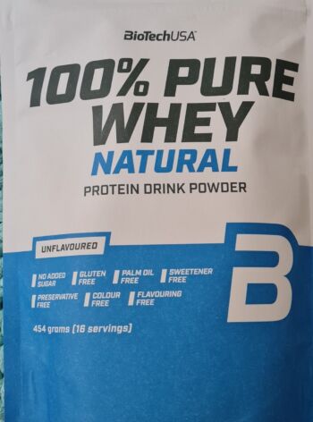 Proteinový prášek 100% PURE natural (bez příchutě) 454 g – BioTechUSA