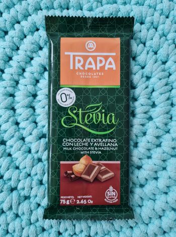 Čokoláda se stévií (mléčná s lískovými oříšky) 75 g – Trapa