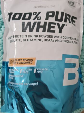 Proteinový prášek 100% pure Whey (chocolate peanut butter) 454 g – BioTechUSA