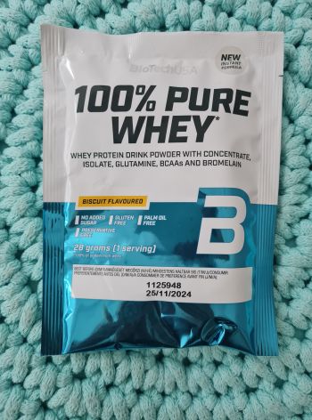 Proteinový prášek 100% pure Whey (biscuit) 28 g – BioTechUSA