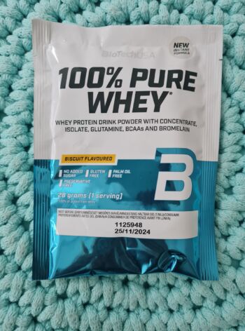 Proteinový prášek 100% pure Whey (apple pie) 28 g – BioTechUSA