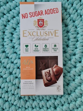 Exclusive Selection Mléčná čokoláda 46% (bez přidaného cukru, s erythritolem) 100 g – Taitau