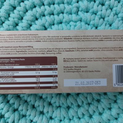 Crispy rolls (hazelnut-cacao) 140 g – AllNutrition (SLEVA! Min. trvanlivost duben 2023)