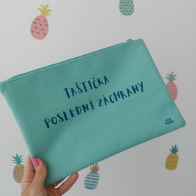 Taštička poslední záchrany PROJEZ SE KE ŠTÍHLOSTI – mint/tyrkys/gold