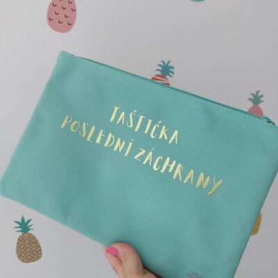 Taštička poslední záchrany JEZ SPRÁVNĚ A BEZ EXTRÉMŮ – mint/gold