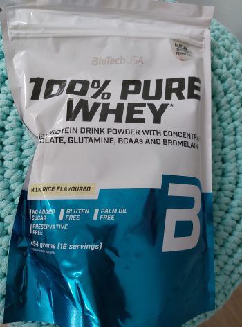 Proteinový prášek 100% pure Whey (mléčná rýže) 454 g – BioTechUSA