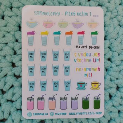 SANmolepky – pitný režim 1 (do diáře, notýsku…)