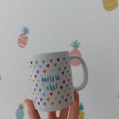 Hrníček „S vodou jde všechno lépe & Napij se více“ – srdíčka