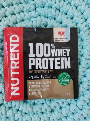 100% Whey Protein 30 g vzorek (BÍLÁ ČOKOLÁDA&KOKOS) – Nutrend