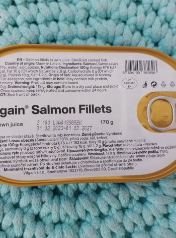 Filety z lososa ve vlastní šťávě ⁠170 g – Vilgain