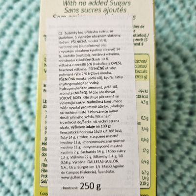 Sušenky Diet fibra (bez přidaného cukru s vysokým obsahem vlákniny) 250 g – Gullón