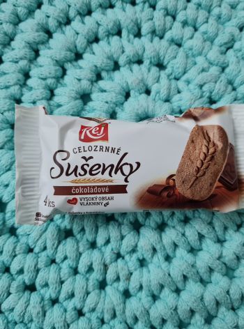 Kakaové/Oříškové celozrnné sušenky mini 34 g – Rej