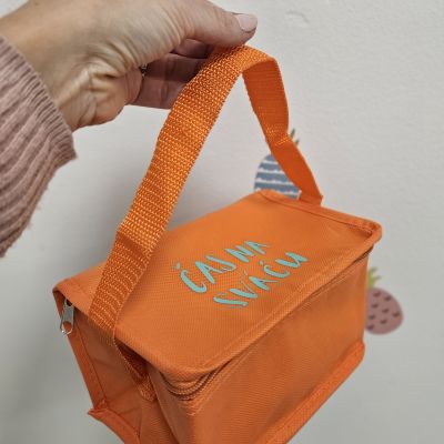 Termo taštička „ČAS NA SVÁČU“ orange/ mint (little) + placka