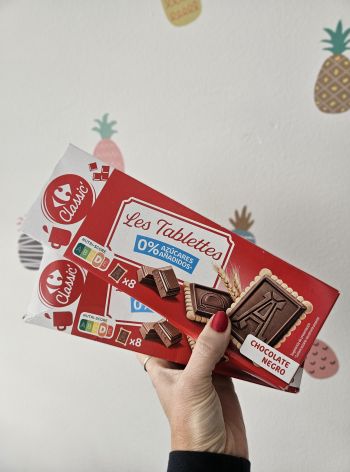 Sušenky s hořkou čokoládou „karty“ Les Tablettes bez přidaného cukru – Carrefour