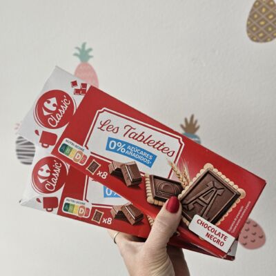 Sušenky s hořkou čokoládou „karty“ Les Tablettes bez přidaného cukru – Carrefour